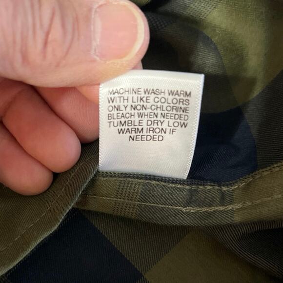 ROWM Casual Plaid Shirt Large Button Front Green Blue Lightweight Long Sleeve - Picture 5 of 8